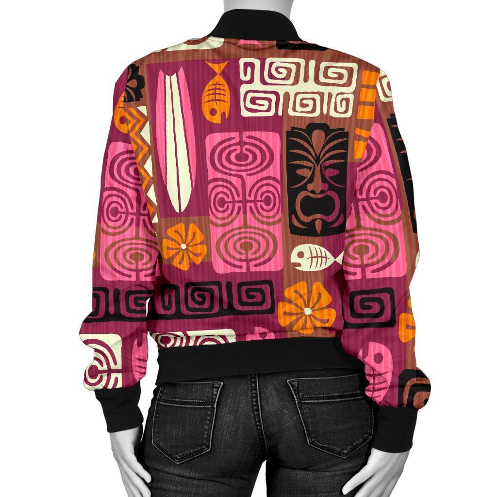 Pattern Print Ethnic Women Casual Bomber Jacket-grizzshop