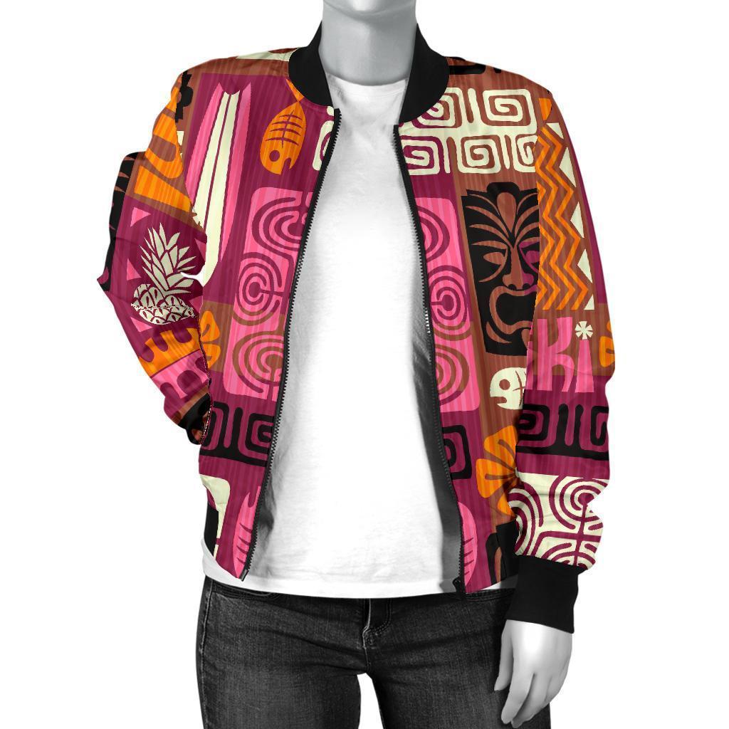 Pattern Print Ethnic Women Casual Bomber Jacket-grizzshop