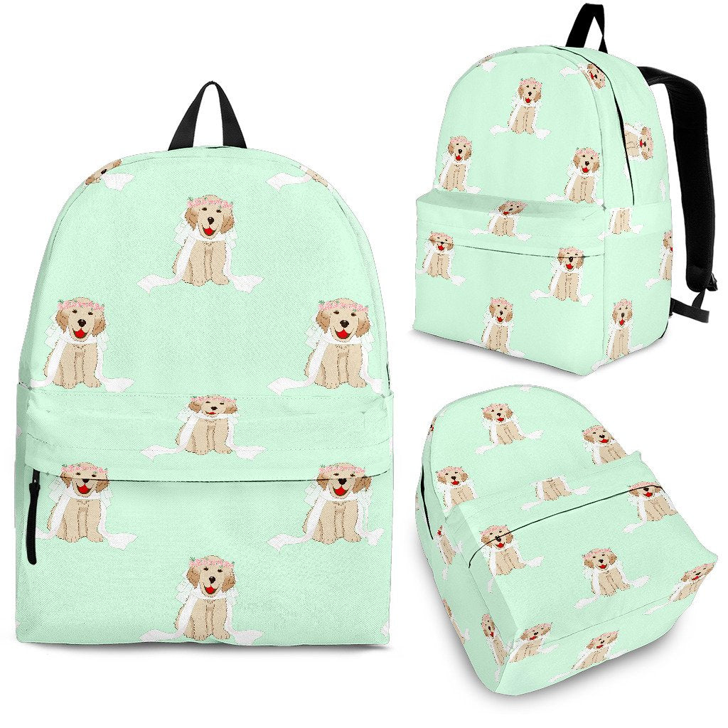 Pattern Print Golden Retriever Backpack-grizzshop