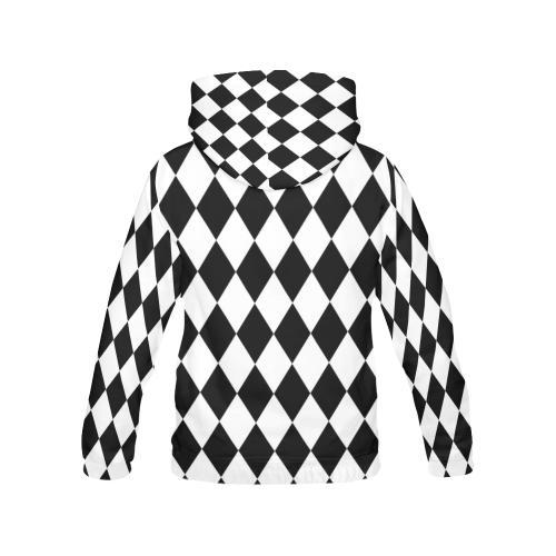 Pattern Print Harlequin Women Pullover Hoodie-grizzshop