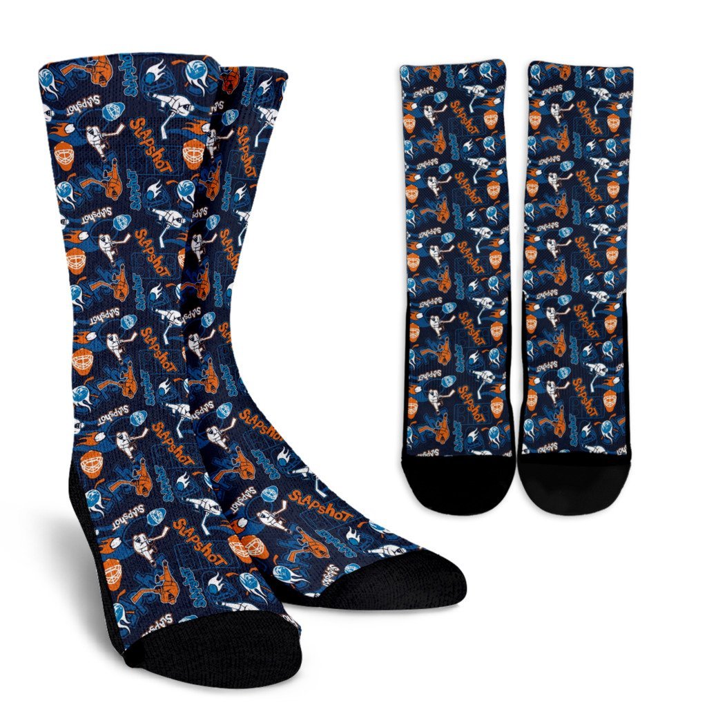 Pattern Print Hockey Unisex Crew Socks-grizzshop