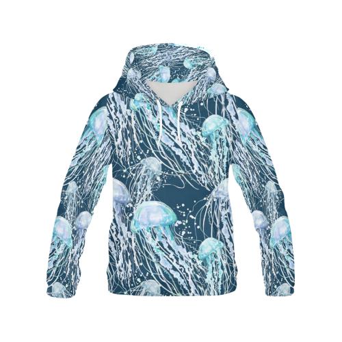 Pattern Print Jellyfish Women Pullover Hoodie-grizzshop