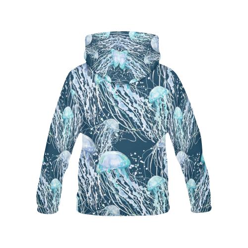 Pattern Print Jellyfish Women Pullover Hoodie-grizzshop