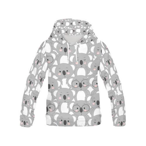 Pattern Print Koala Women Pullover Hoodie-grizzshop