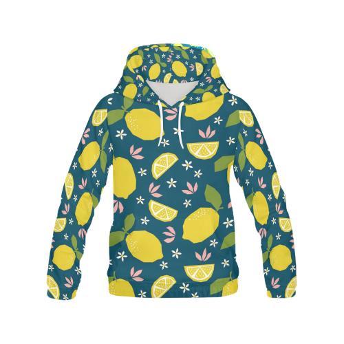 Pattern Print Lemon Women Pullover Hoodie-grizzshop