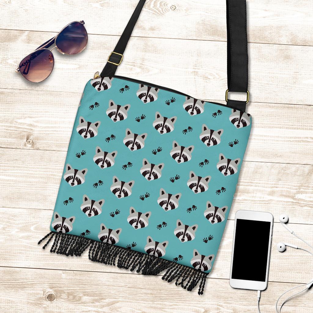 Pattern Print Raccoon Crossbody Bags-grizzshop