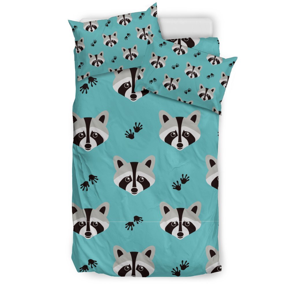 Pattern Print Raccoon Duvet Cover Bedding Set-grizzshop
