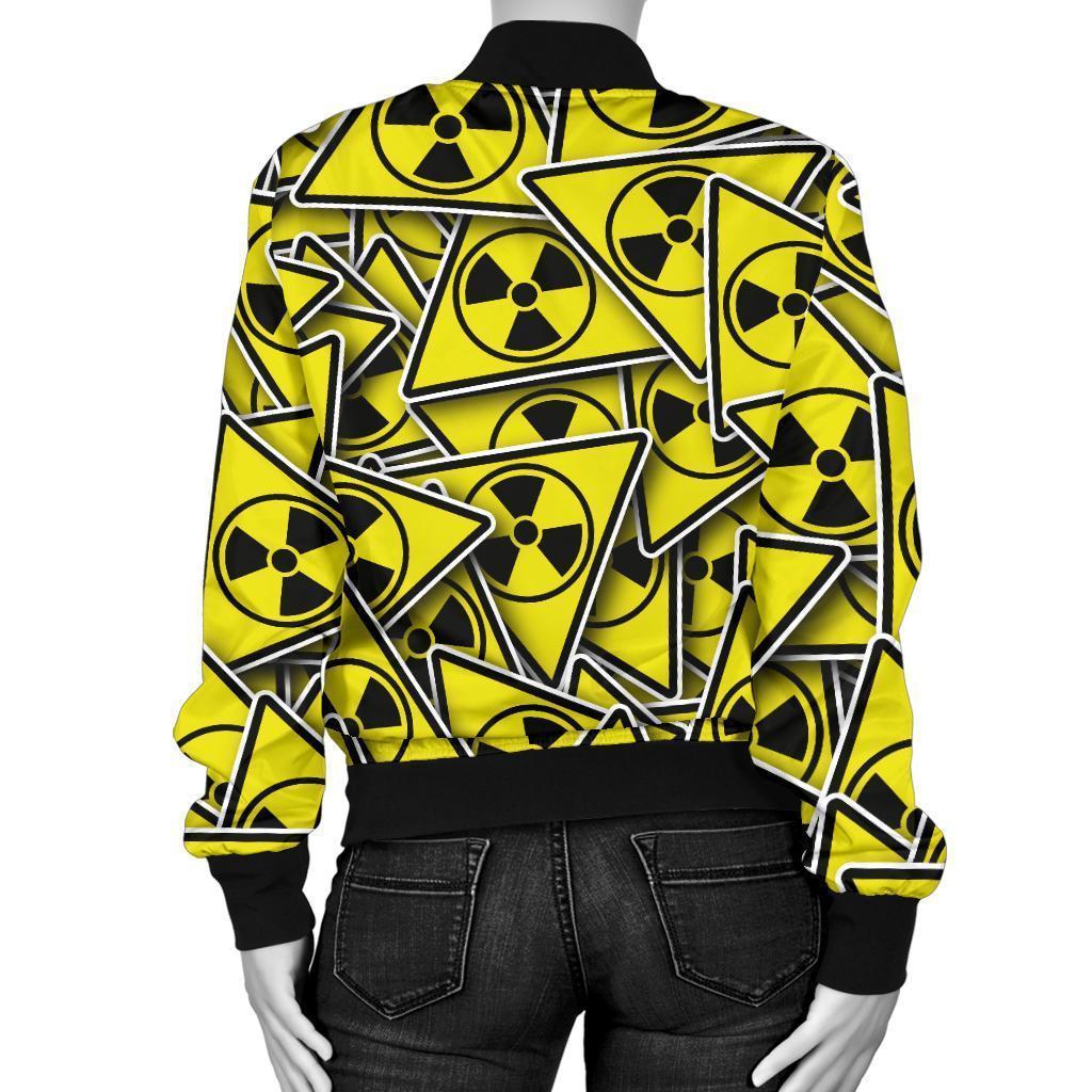 Pattern Print Radiation Women Casual Bomber Jacket-grizzshop