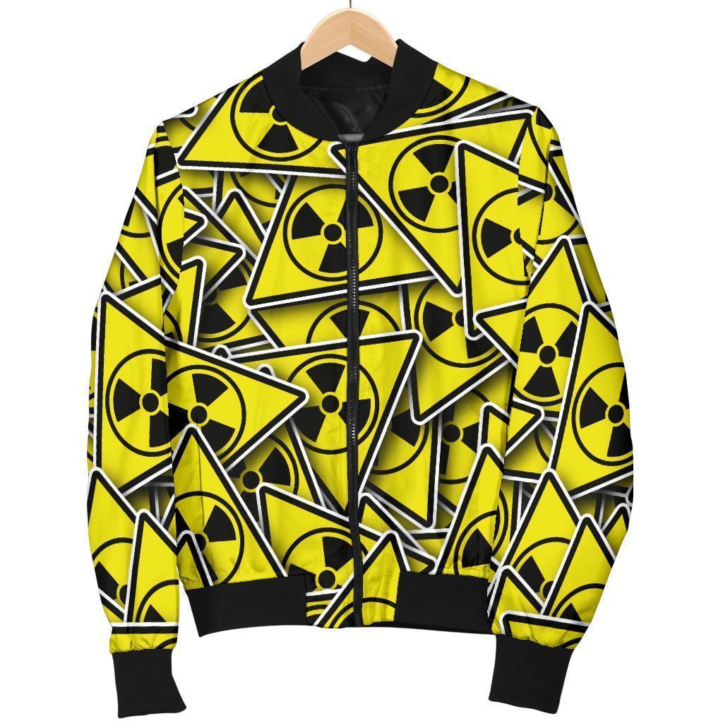 Pattern Print Radiation Women Casual Bomber Jacket-grizzshop