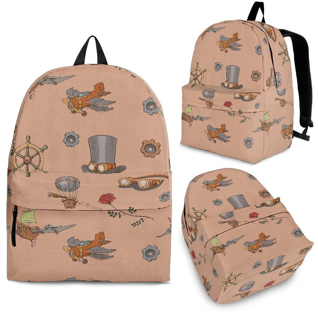 Pattern Print Steampunk Premium Backpack-grizzshop