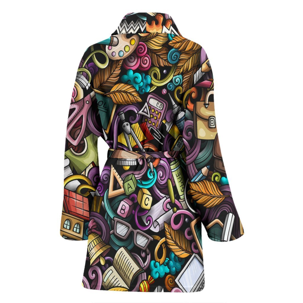 Pattern Print Teacher Pattern Print Women Long Robe-grizzshop