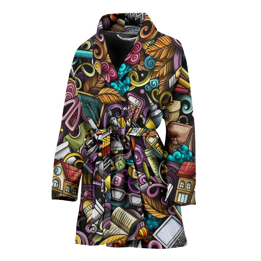 Pattern Print Teacher Pattern Print Women Long Robe-grizzshop