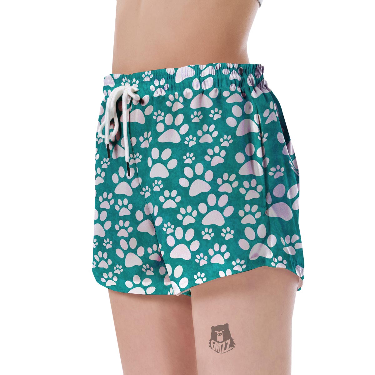 Paw Pattern Print Women's Shorts-grizzshop