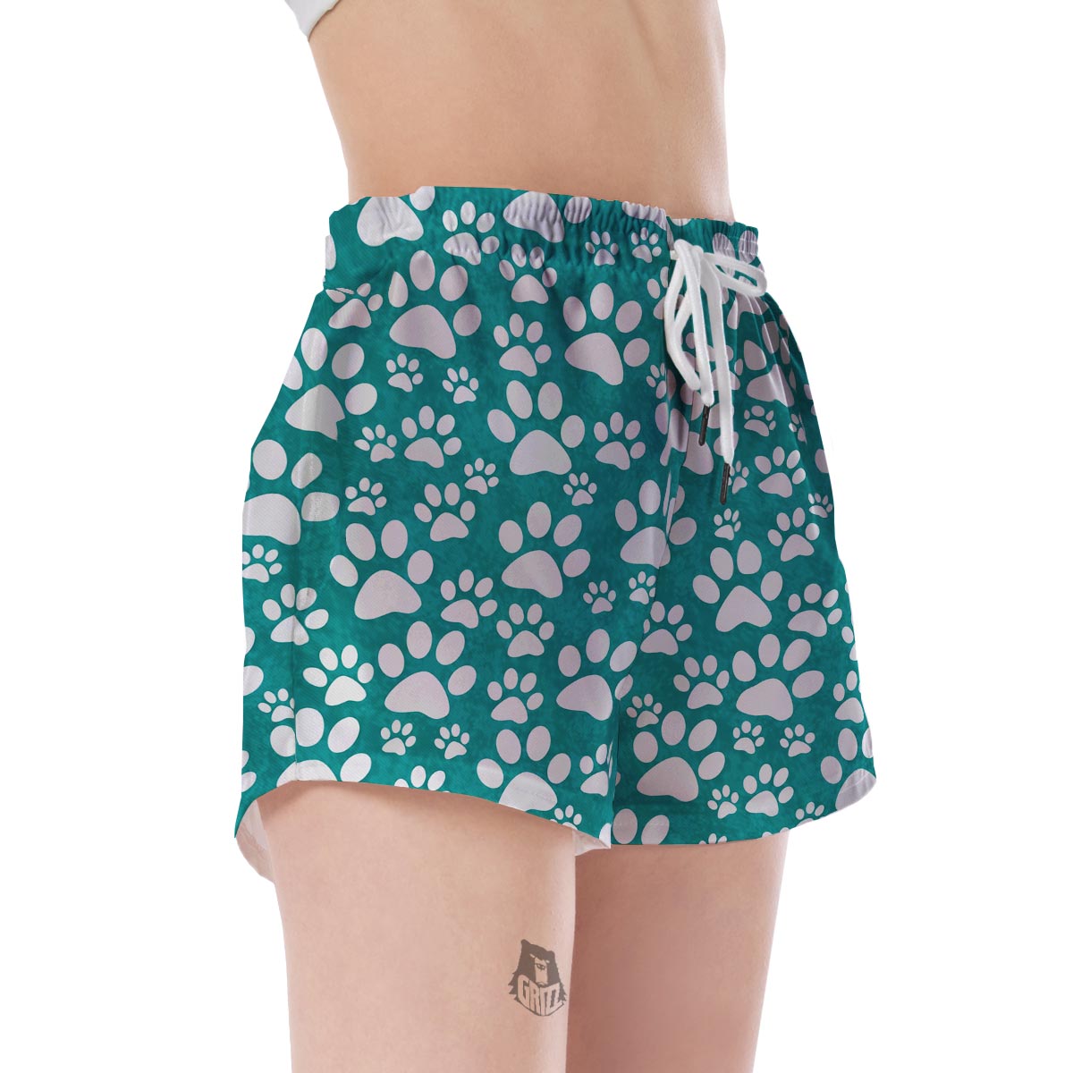 Paw Pattern Print Women's Shorts-grizzshop