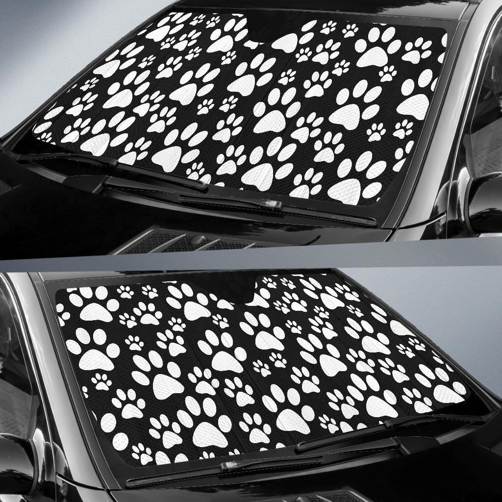 Paw Print Pattern Car Sun Shade-grizzshop