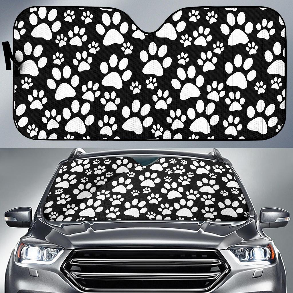 Paw Print Pattern Car Sun Shade-grizzshop
