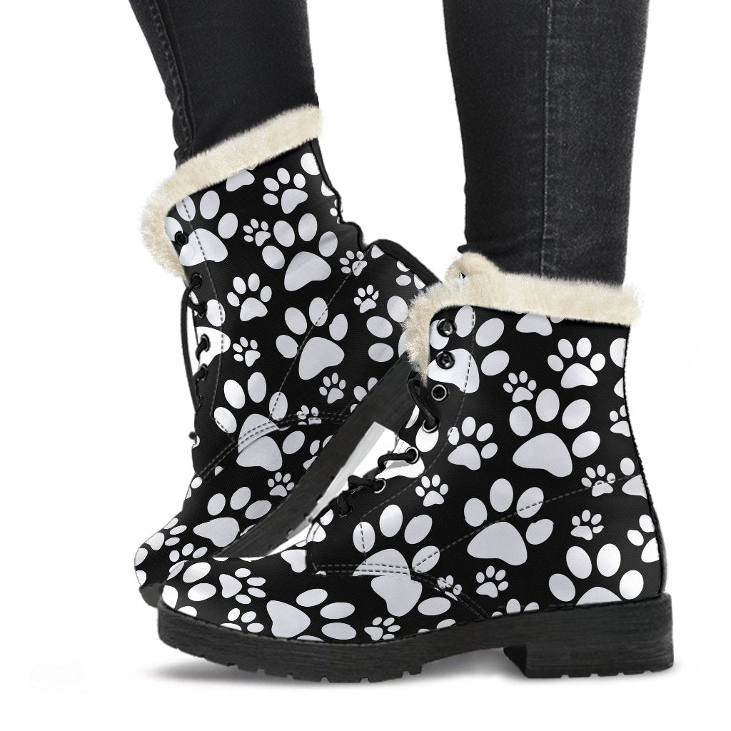 Paw Print Pattern Comfy Winter Boots-grizzshop
