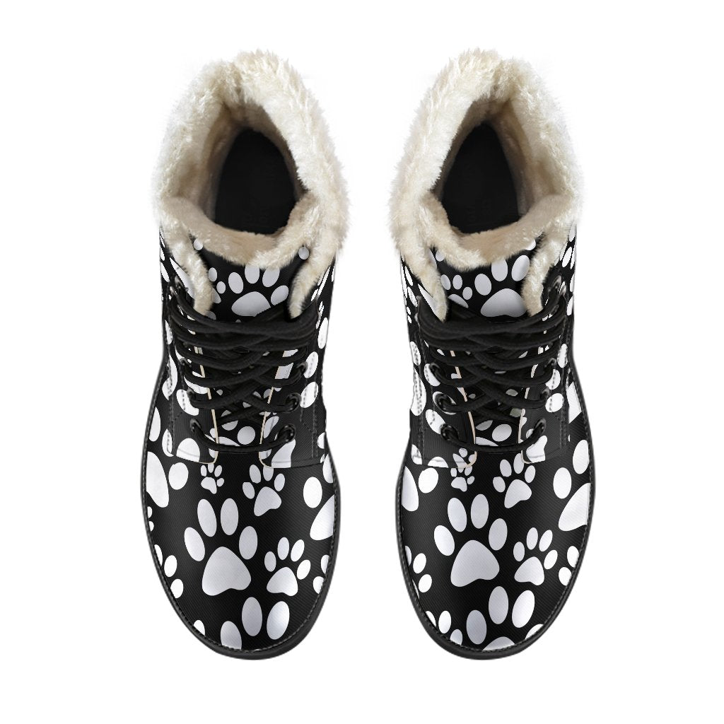 Paw Print Pattern Comfy Winter Boots-grizzshop
