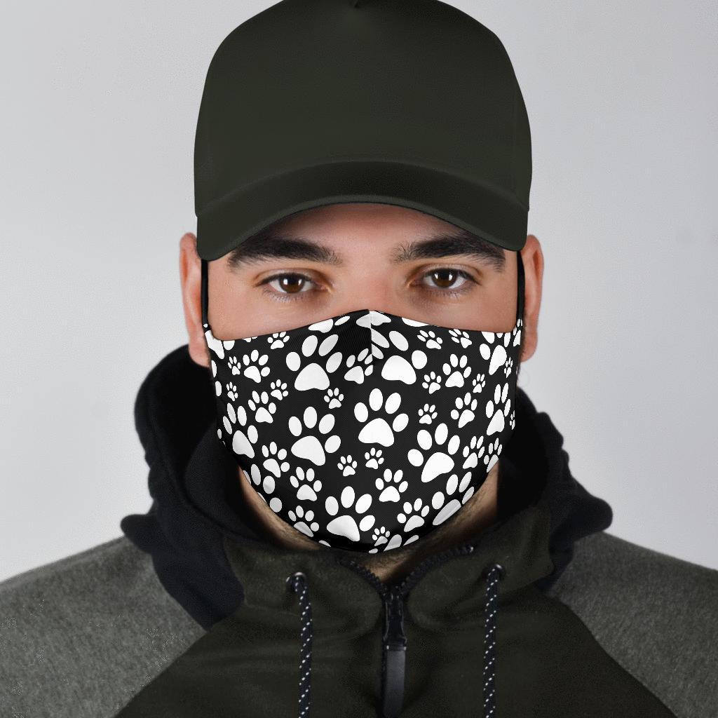 Paw Print Pattern Face Mask-grizzshop