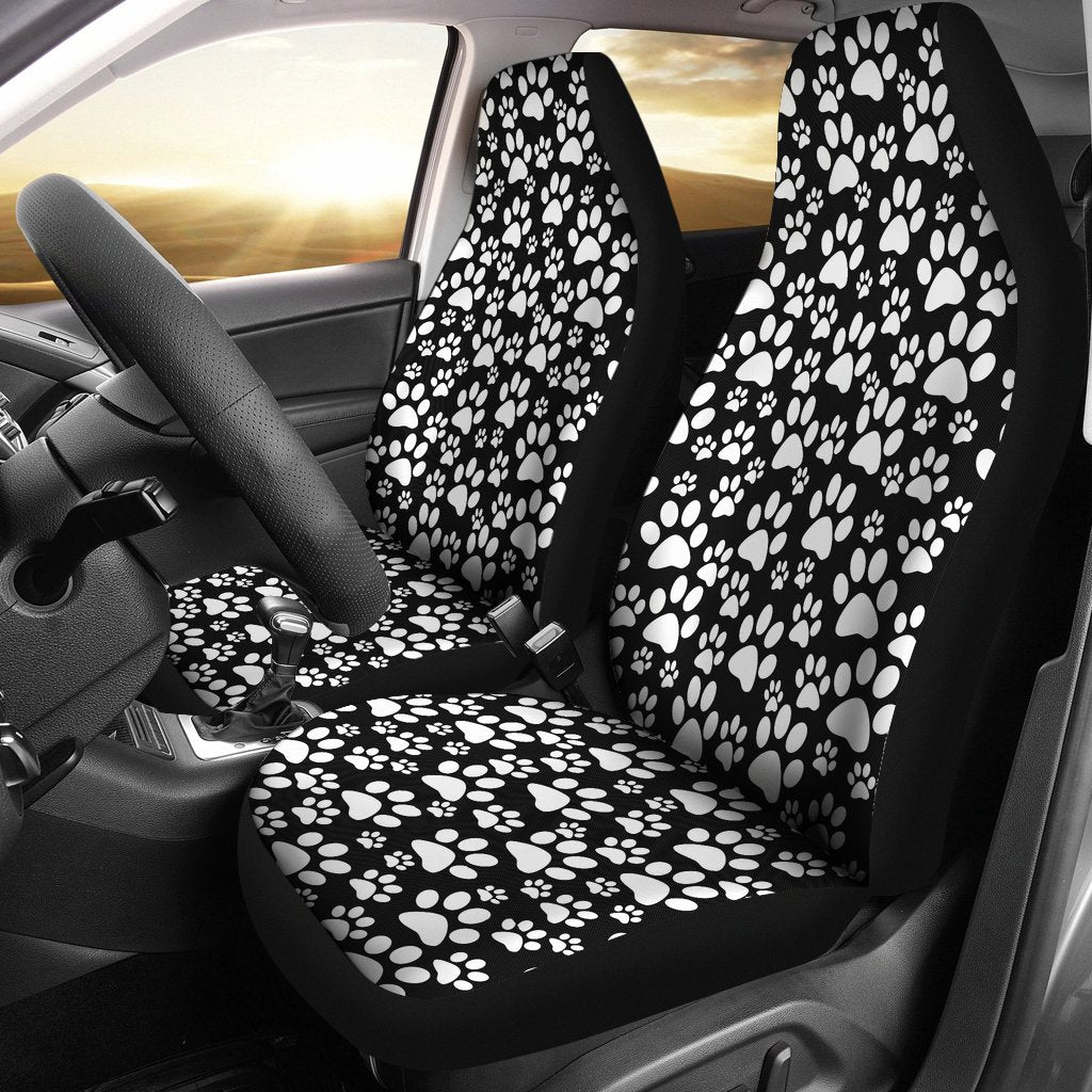 Paw Print Pattern Universal Fit Car Seat Cover-grizzshop
