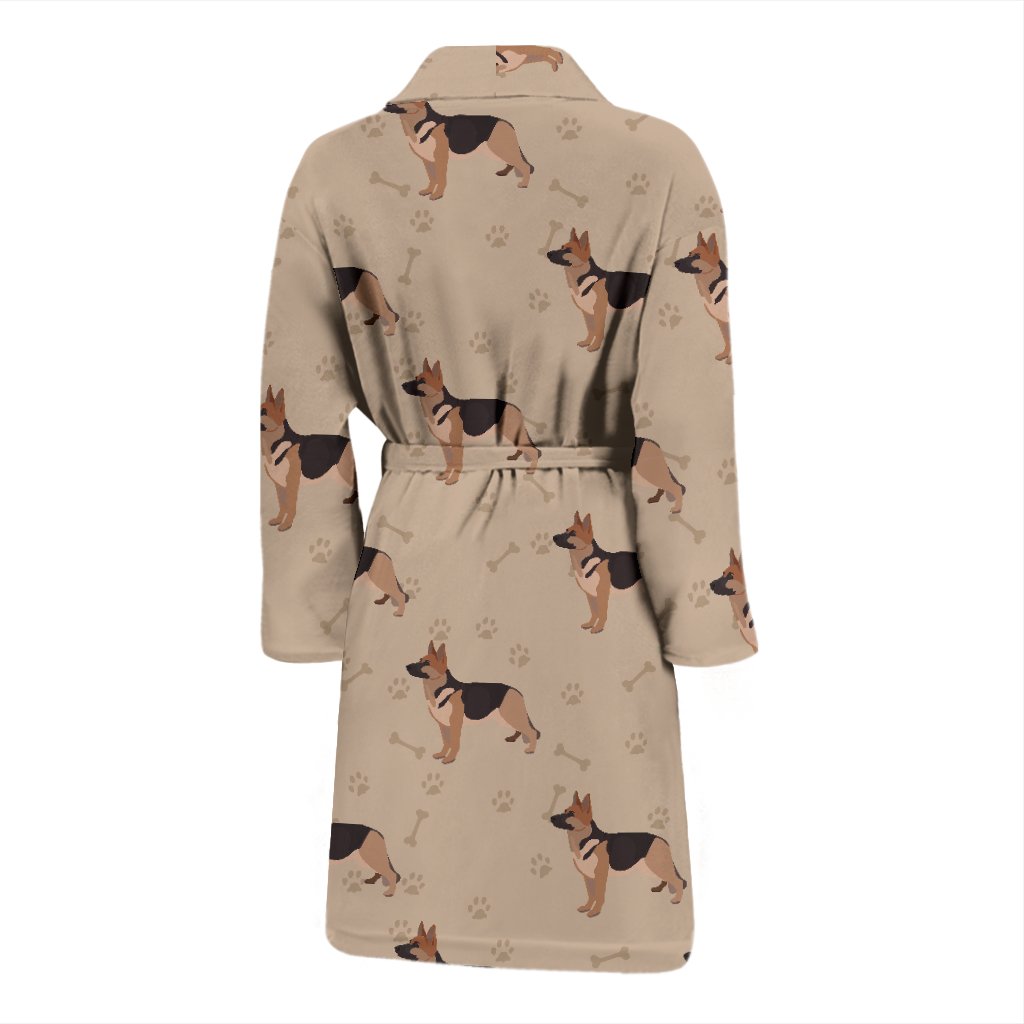 Paw German Shepherd Pattern Print Men Long Robe-grizzshop