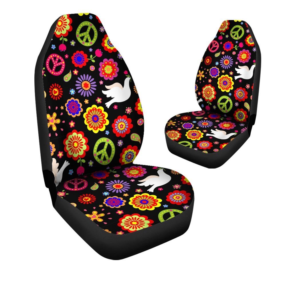 Peace Sign Hippie Car Seat Covers-grizzshop