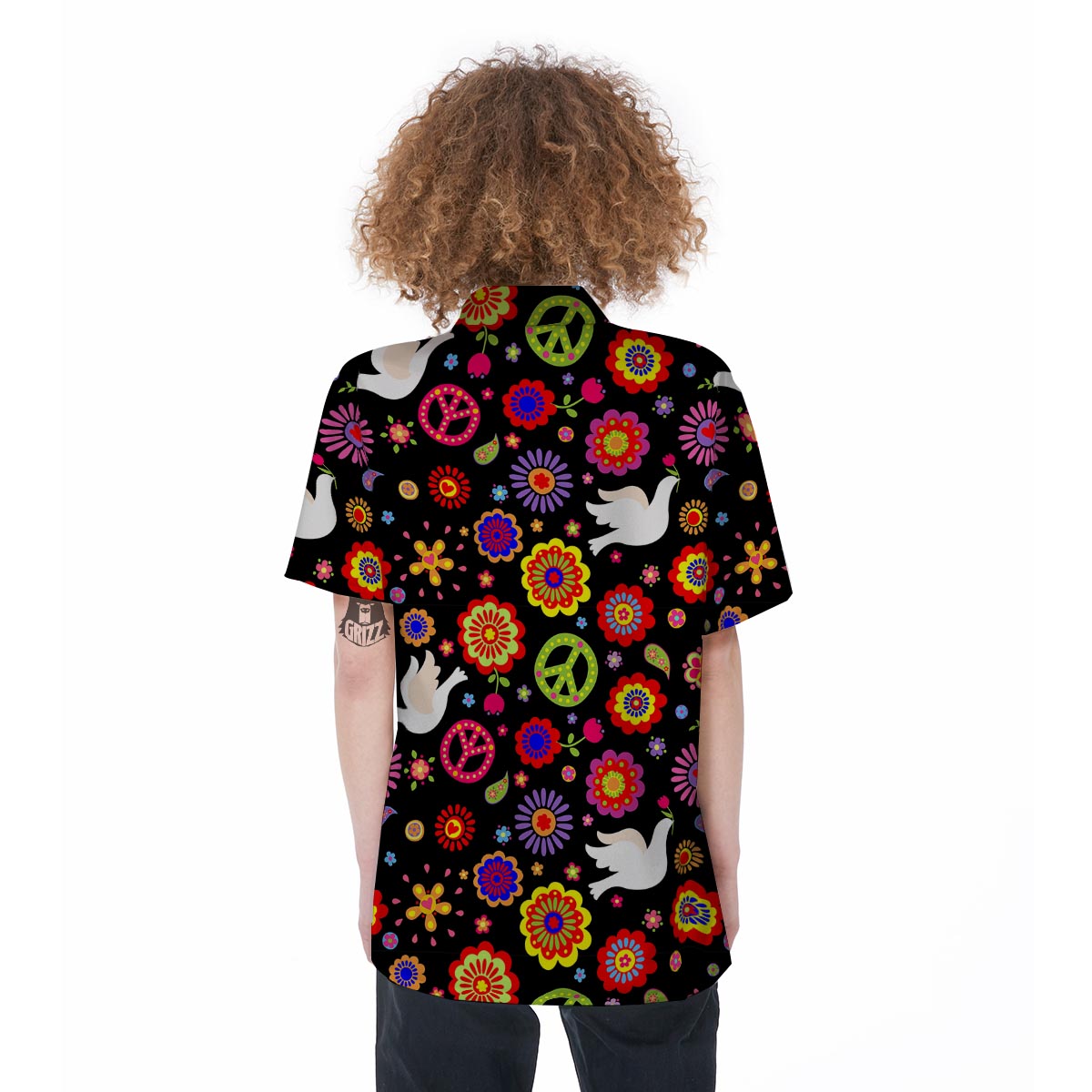 Peace Sign Hippie Women's Short Sleeve Shirts-grizzshop