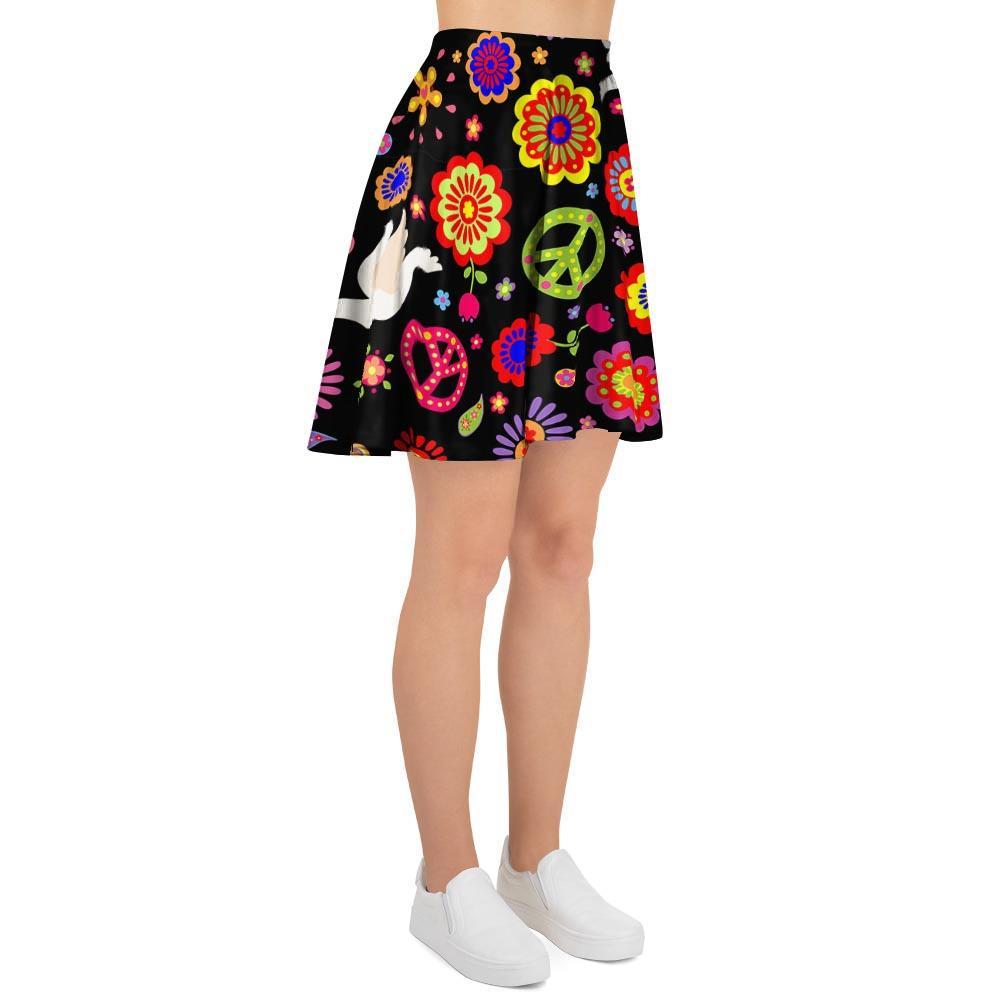 Peace Sign Hippie Women's Skirt-grizzshop