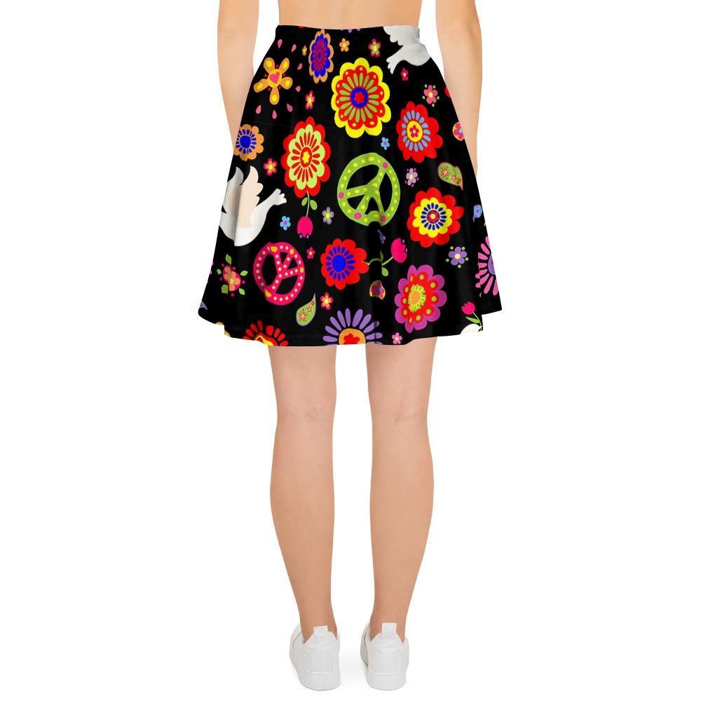 Peace Sign Hippie Women's Skirt-grizzshop