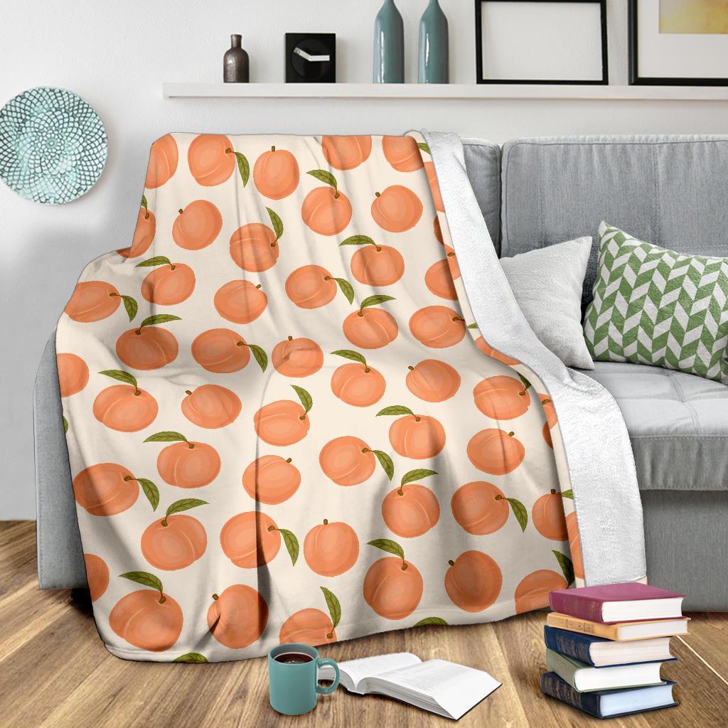 Peach Pattern Print Blanket-grizzshop