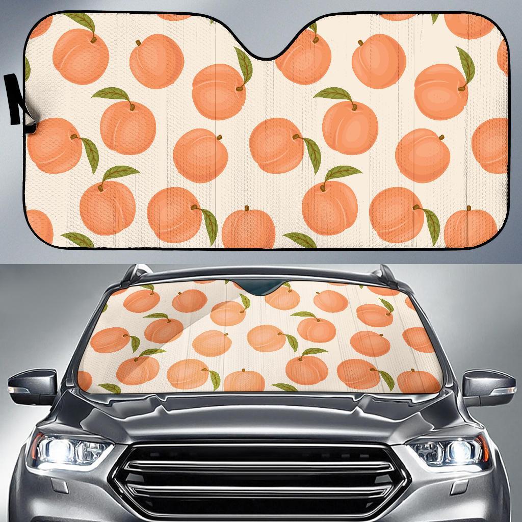 Peach Pattern Print Car Sun Shade-grizzshop