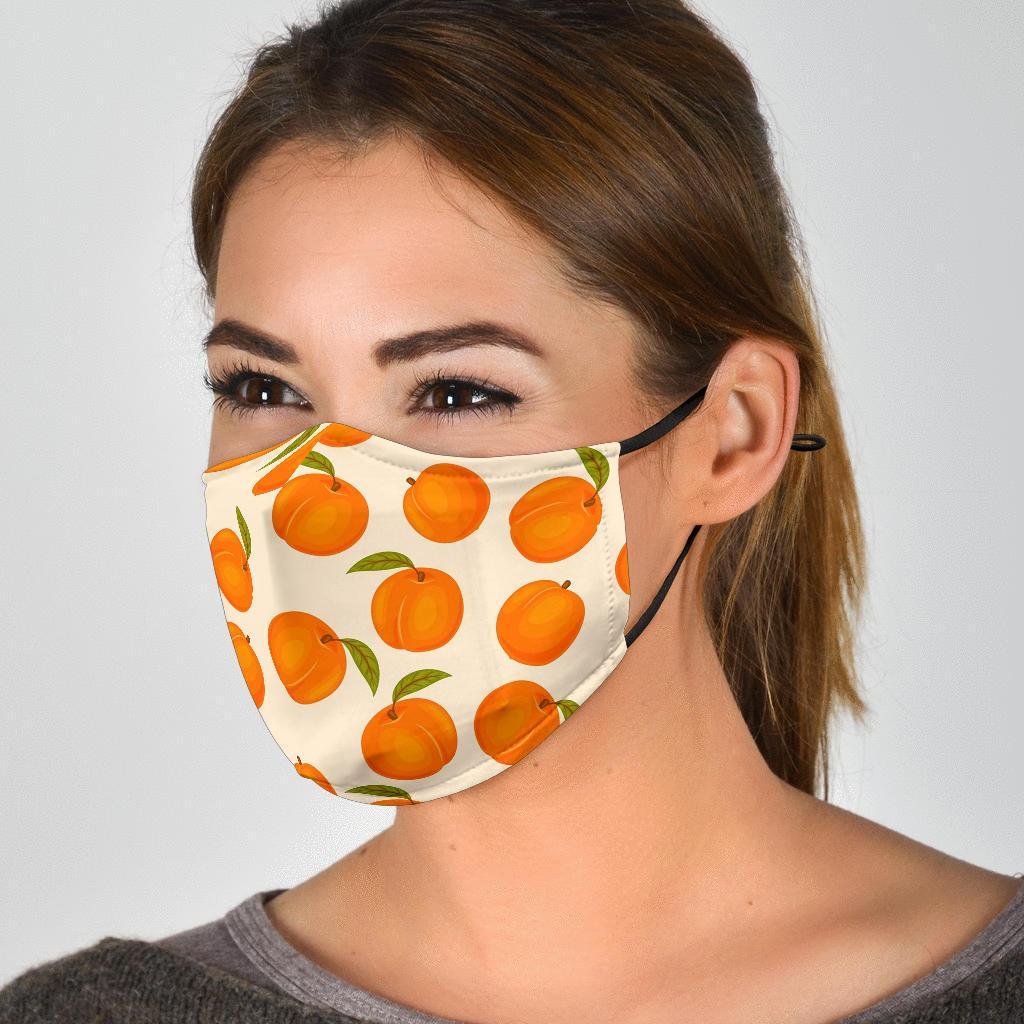 Peach Pattern Print Face Mask-grizzshop