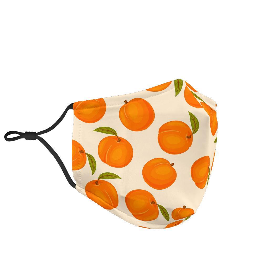 Peach Pattern Print Face Mask-grizzshop