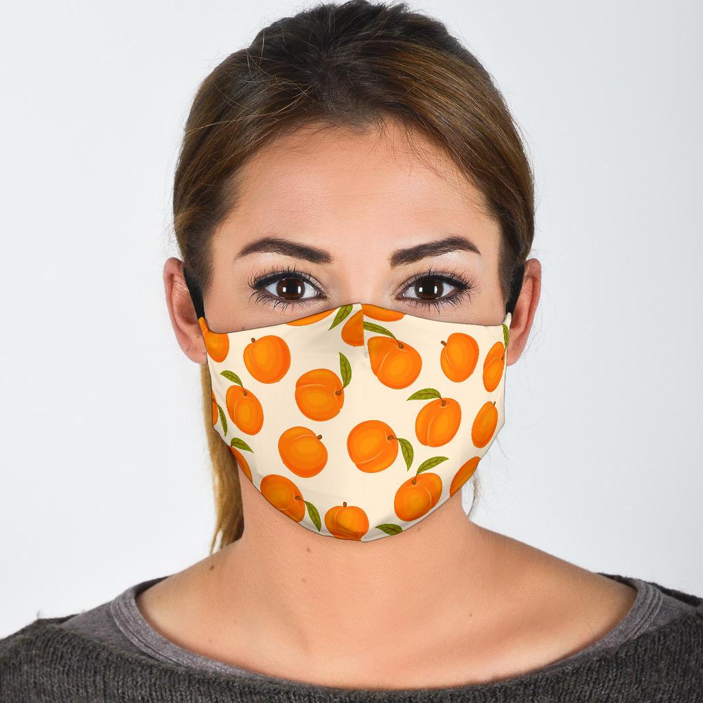 Peach Pattern Print Face Mask-grizzshop