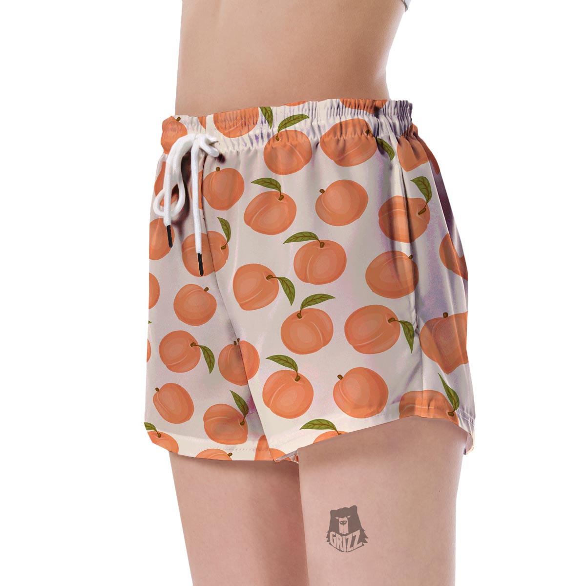 Peach Pattern Print Women's Shorts-grizzshop