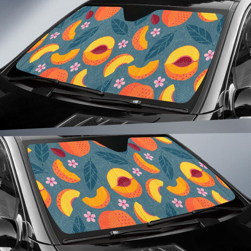 Peach Print Pattern Car Sun Shade-grizzshop