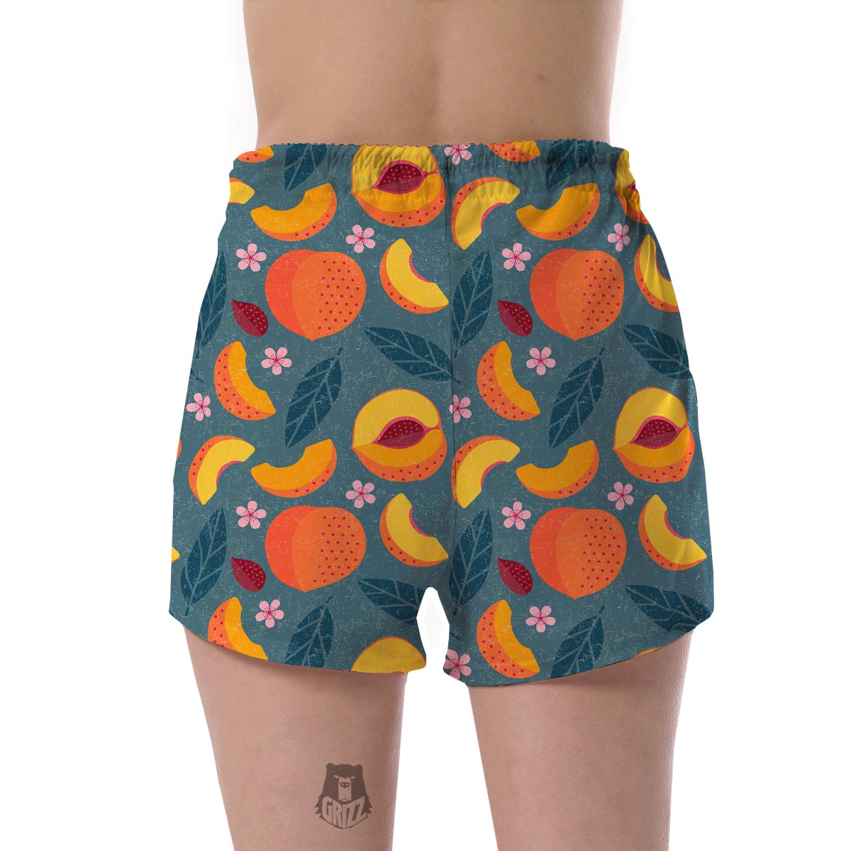 Peach Print Pattern Women's Shorts-grizzshop