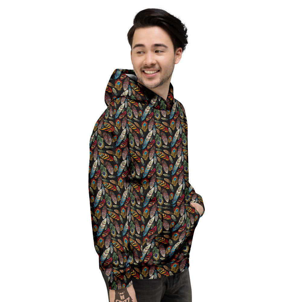 Peacock Embroidery Print Pattern Men's Hoodie-grizzshop