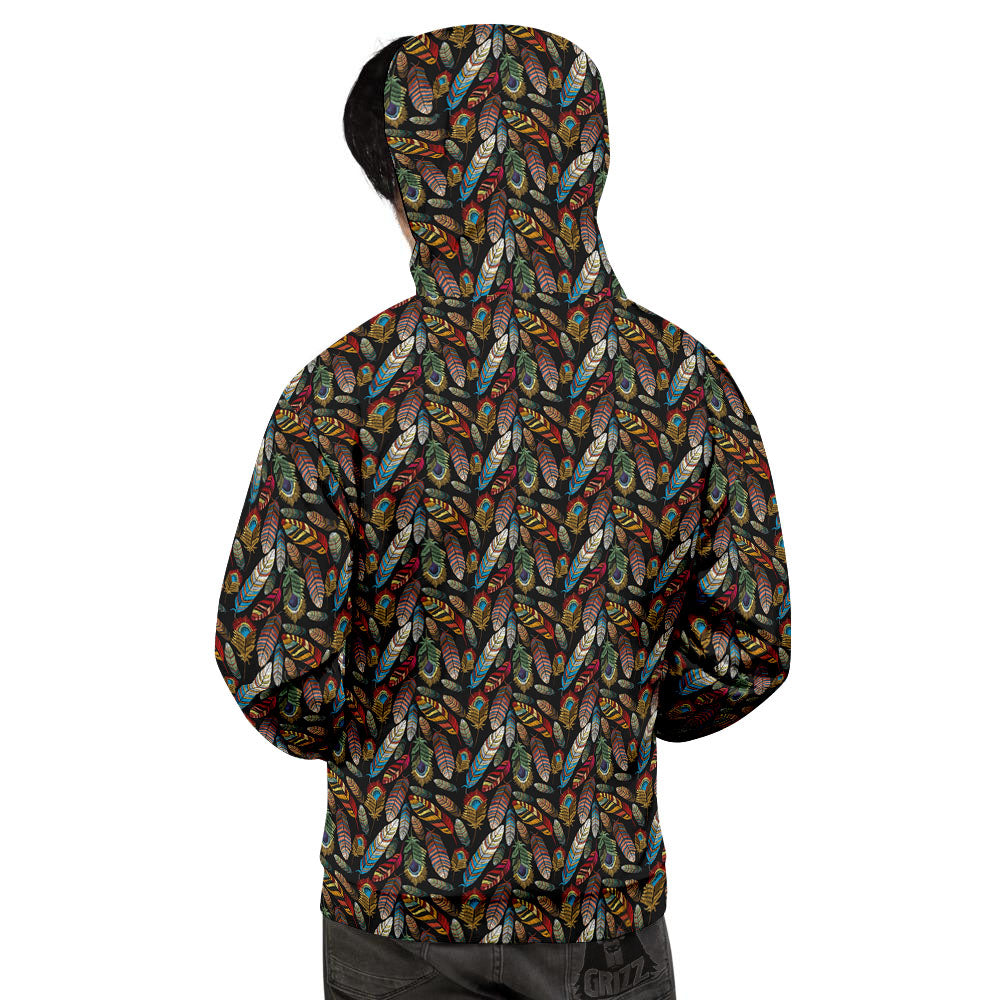 Peacock Embroidery Print Pattern Men's Hoodie-grizzshop