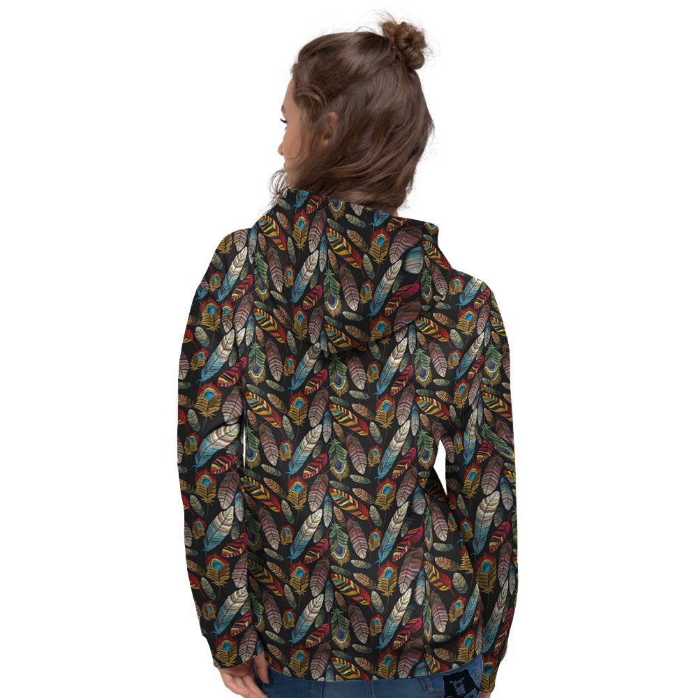 Peacock Embroidery Print Pattern Women's Hoodie-grizzshop