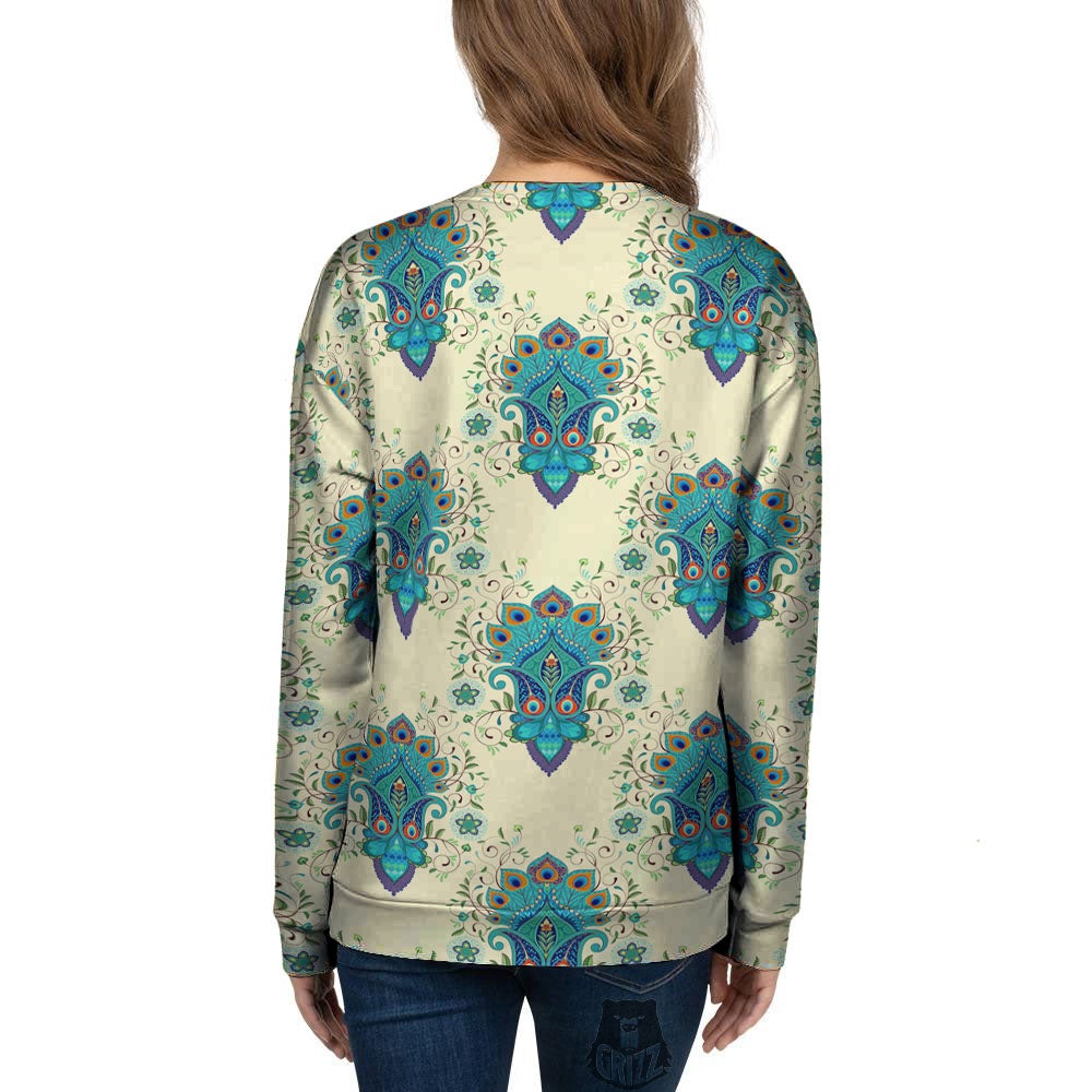 Peacock Feather Vintage Print Pattern Women's Sweatshirt-grizzshop
