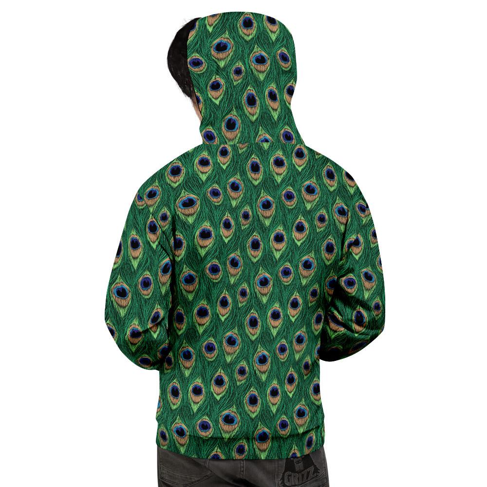 Peacock Tail Print Men's Hoodie-grizzshop