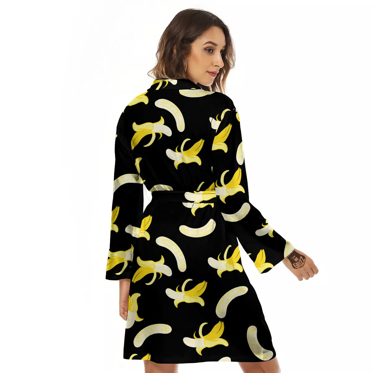 Peeled Banana Print Pattern Women's Robe-grizzshop
