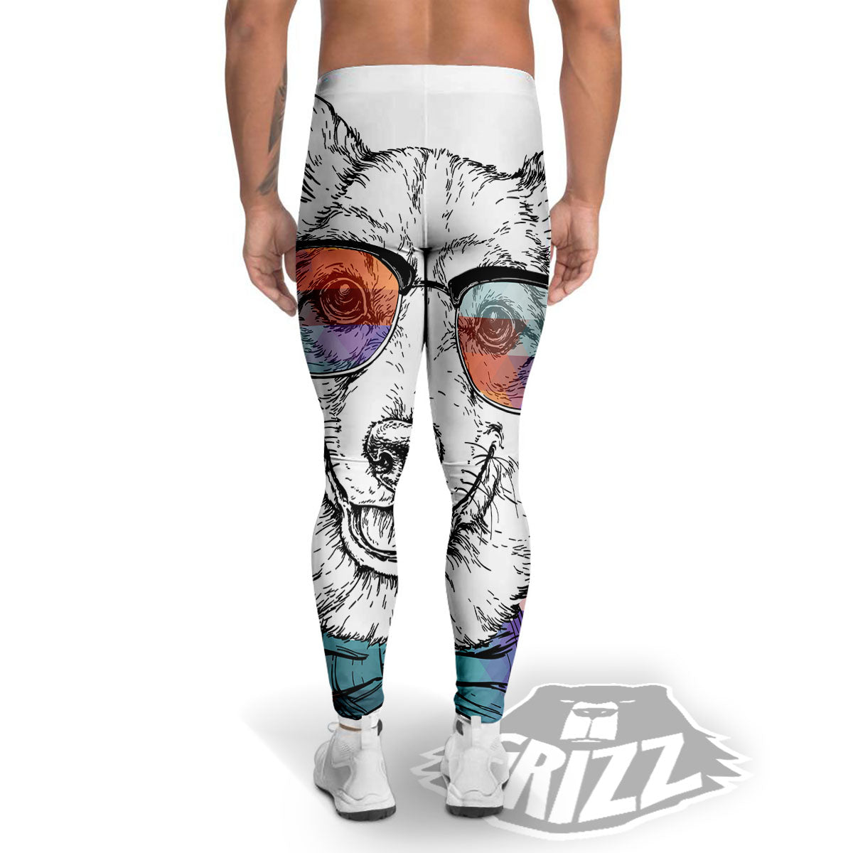 Pembroke Welsh Corgi Hipster Print Men's Leggings-grizzshop