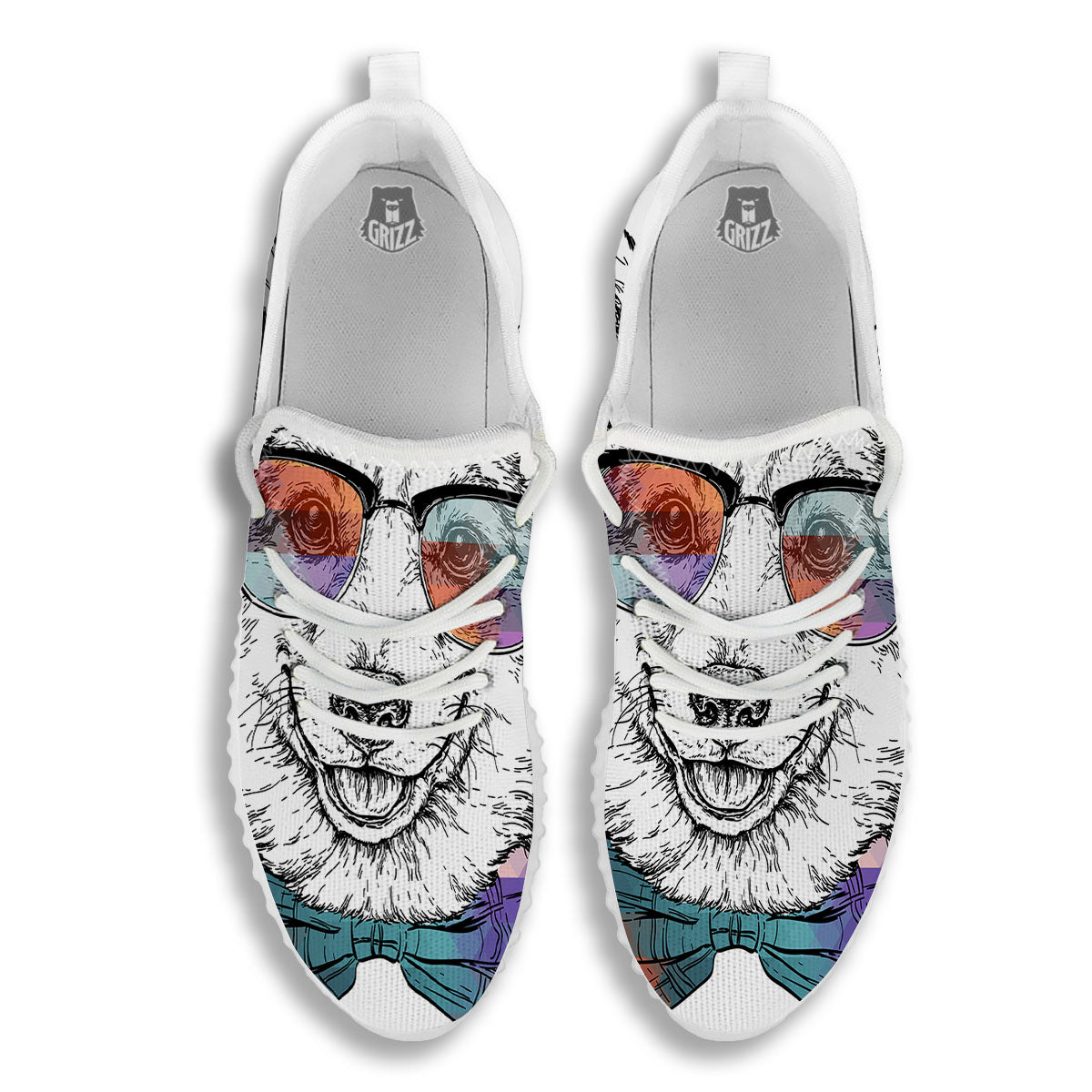 Pembroke Welsh Corgi Hipster Print White Walking Shoes-grizzshop