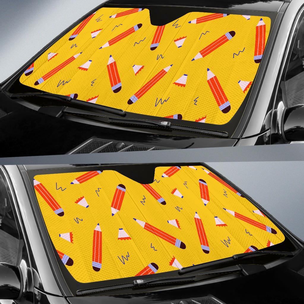 Pencil Pattern Print Car Sun Shade-grizzshop