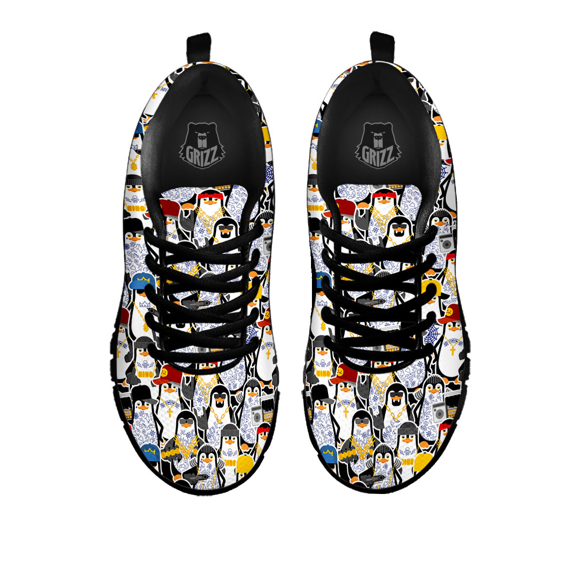 Penguin Criminal Print Pattern Black Sneaker-grizzshop
