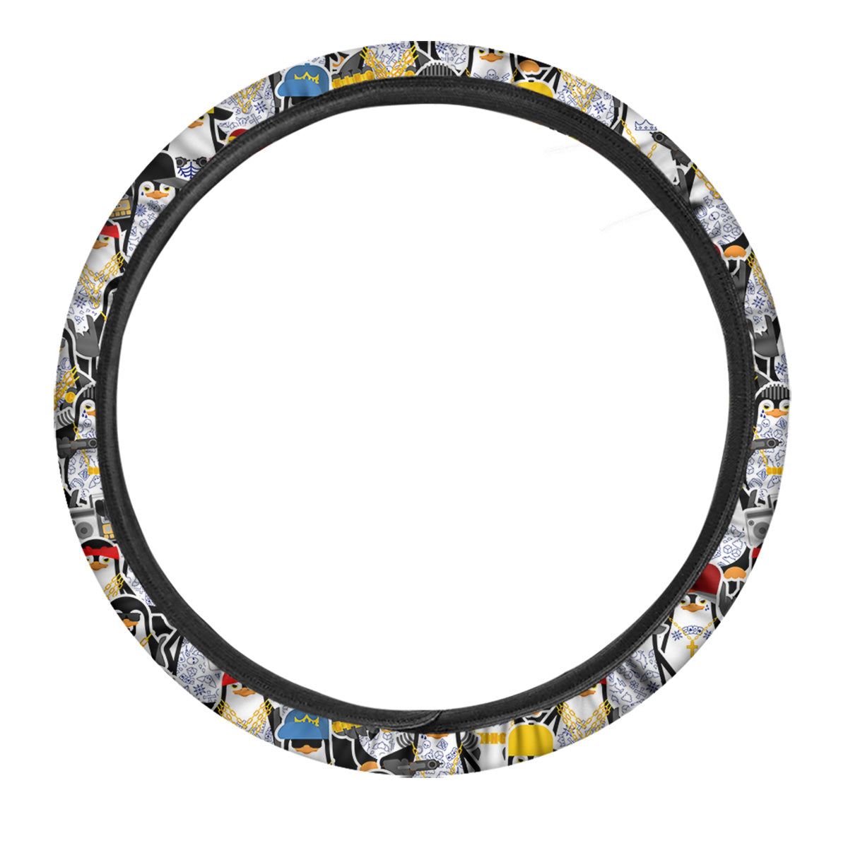 Penguin Criminal Print Pattern Car Steering Wheel Cover-grizzshop