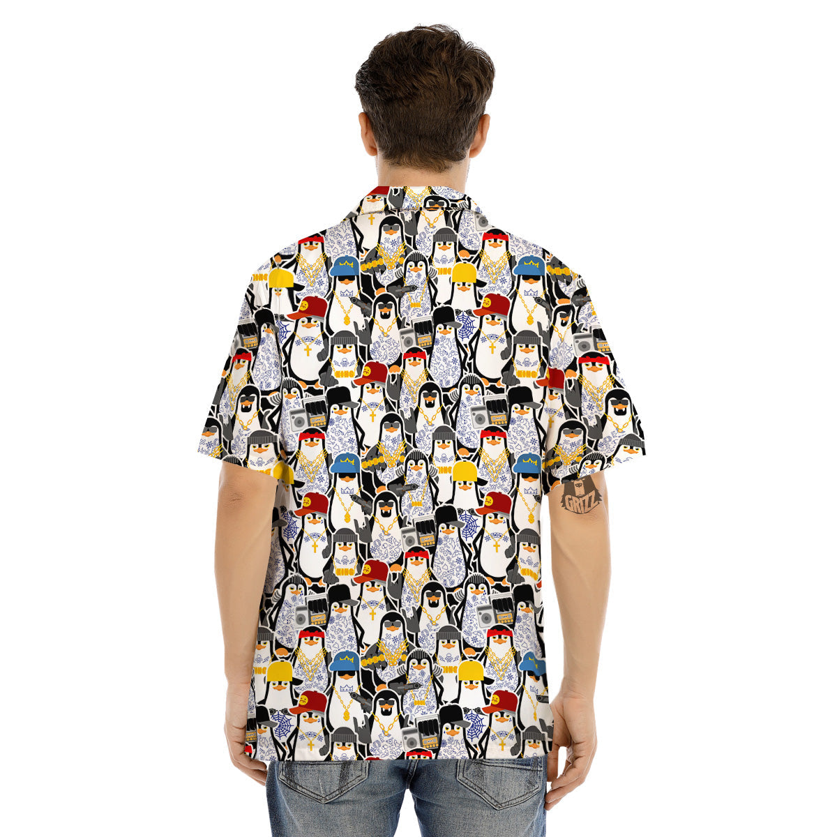 Penguin Criminal Print Pattern Men's Hawaiian Shirt-grizzshop