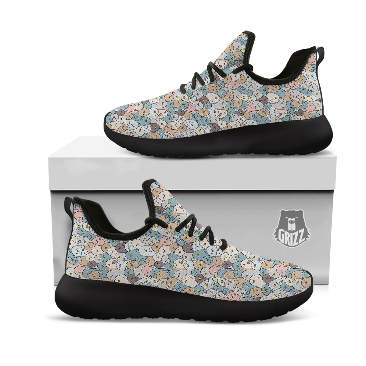 Penguin Cute Colorful Print Pattern Black Athletic Shoes-grizzshop